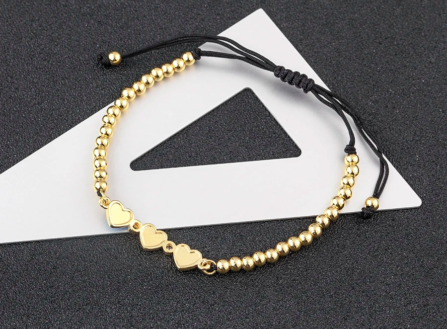 Nidin Adjustable Handmade Braided String Bracelet Women Men Turkish Evil Eye Heart Shape Bangle Couple Lucky Wedding Jewelry