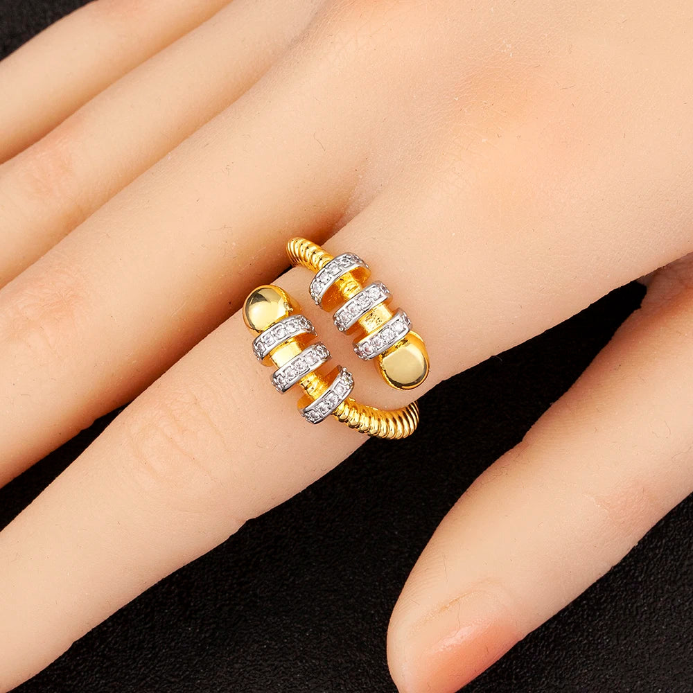 Adjustable Shiny Zircon Open Ring