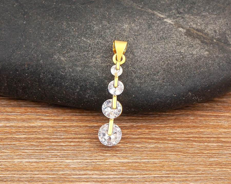 Nidin New Creative Design Round Zircon Fashion Bling Crystal Neck Accessories Jewelry Gold Plated Fine New Year Gift Wholesale