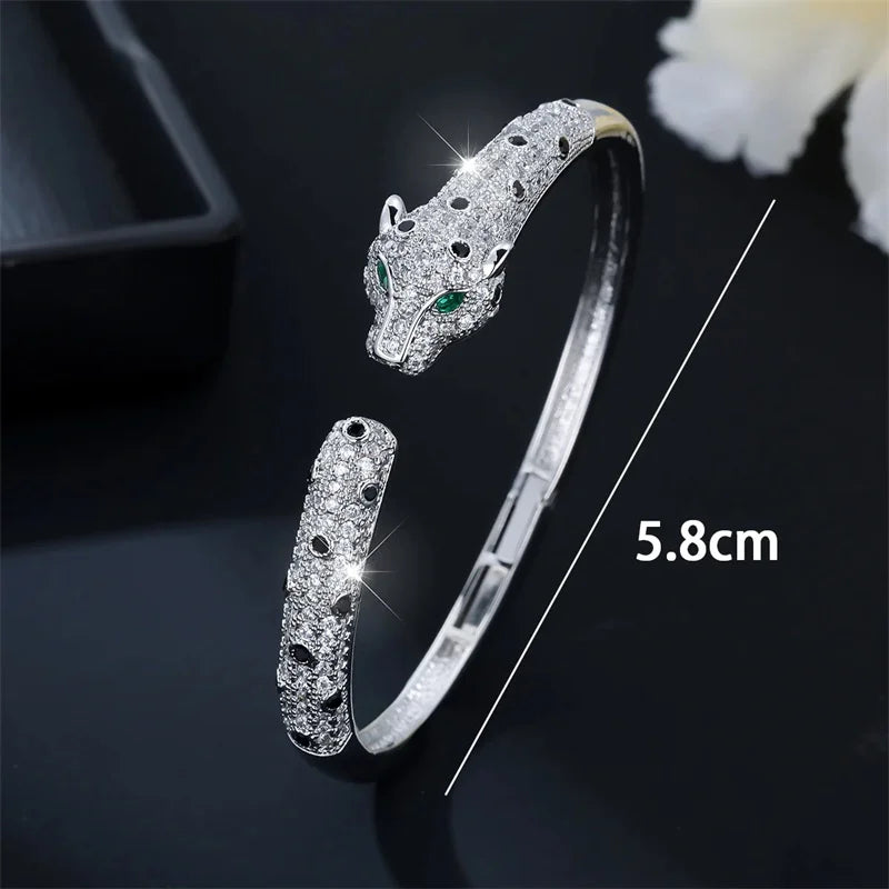 Pave Rhinestone Panther Bracelet