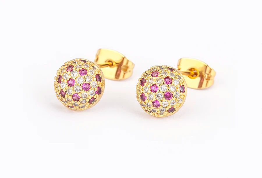 Geometric Colorful Zircon Studs