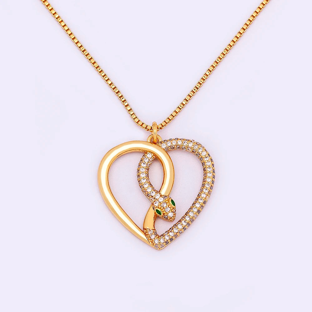 Trendy Snake Chain Heart Choker