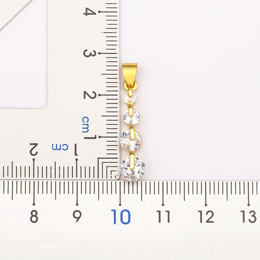 Nidin New Creative Design Round Zircon Fashion Bling Crystal Neck Accessories Jewelry Gold Plated Fine New Year Gift Wholesale