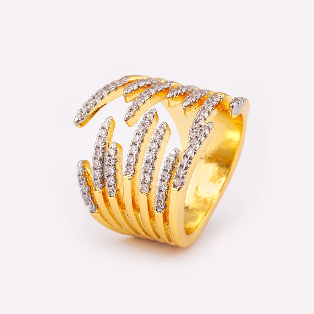 Adjustable Shiny Zircon Open Ring