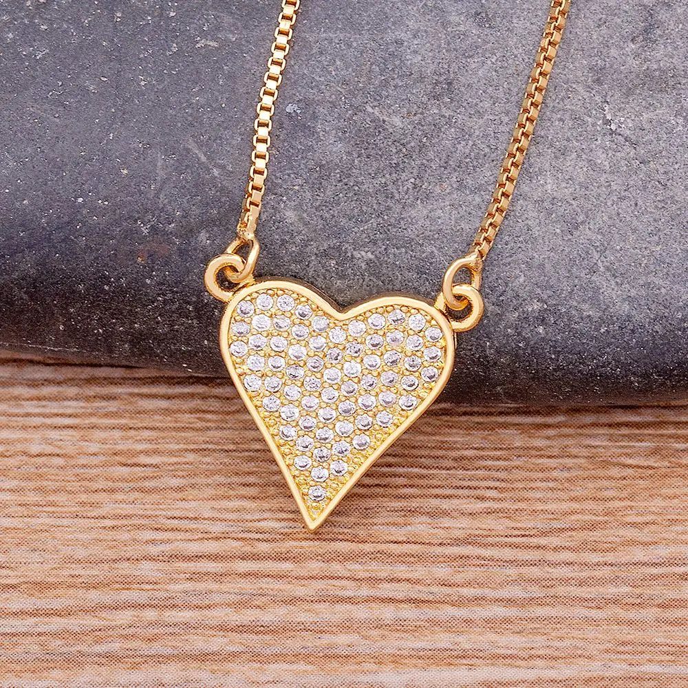 Elegant Gold Heart Pendant Necklace