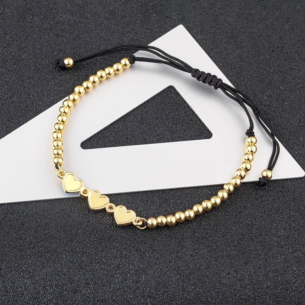 Nidin Adjustable Handmade Braided String Bracelet Women Men Turkish Evil Eye Heart Shape Bangle Couple Lucky Wedding Jewelry