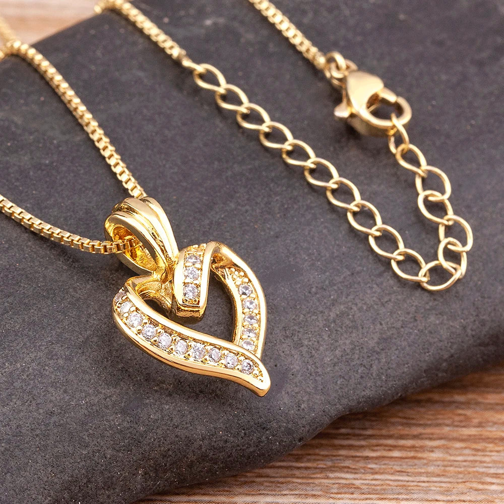 Spiral Heart Pendant Necklace